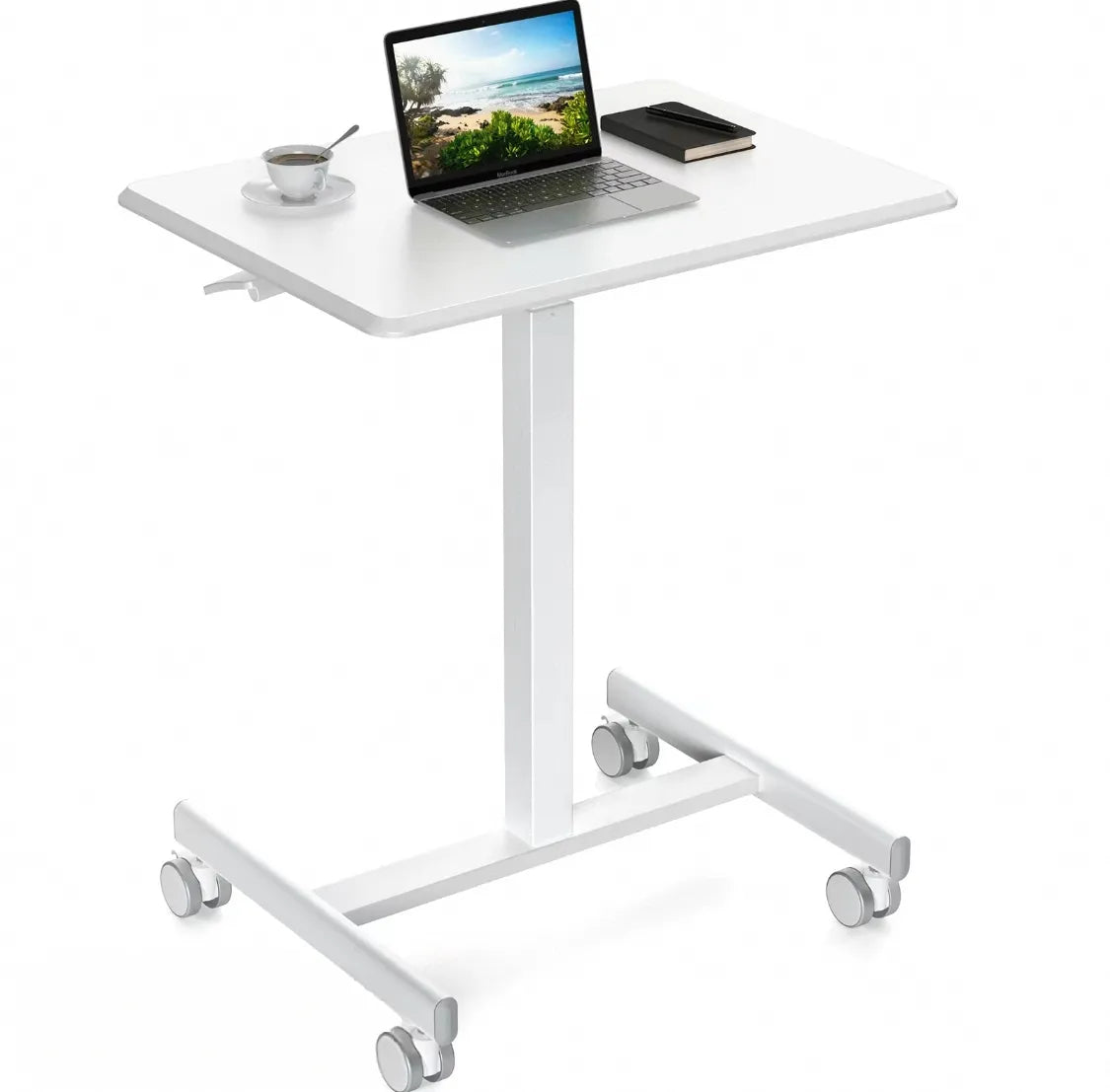 Height-adjustable mobile stand-up rolling workstation